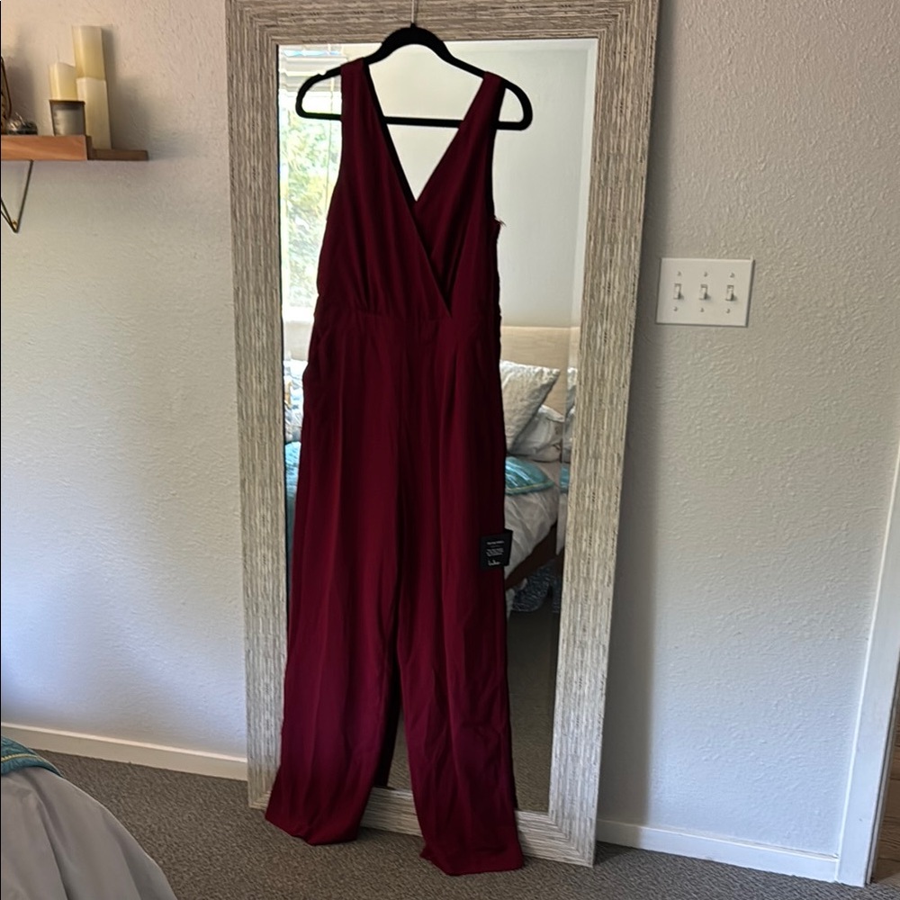 Lulu's Deep Red Sleeveless Jumpsuit